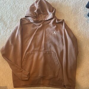 Jordan Brown Hoodie with White Logo